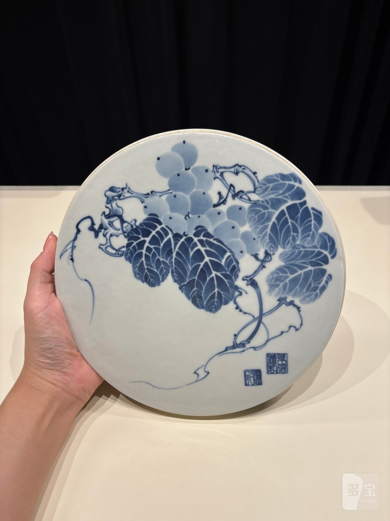 民国 王步风格青花折枝瑞果纹瓷板 - 图3